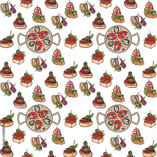 seamless pattern with tapas