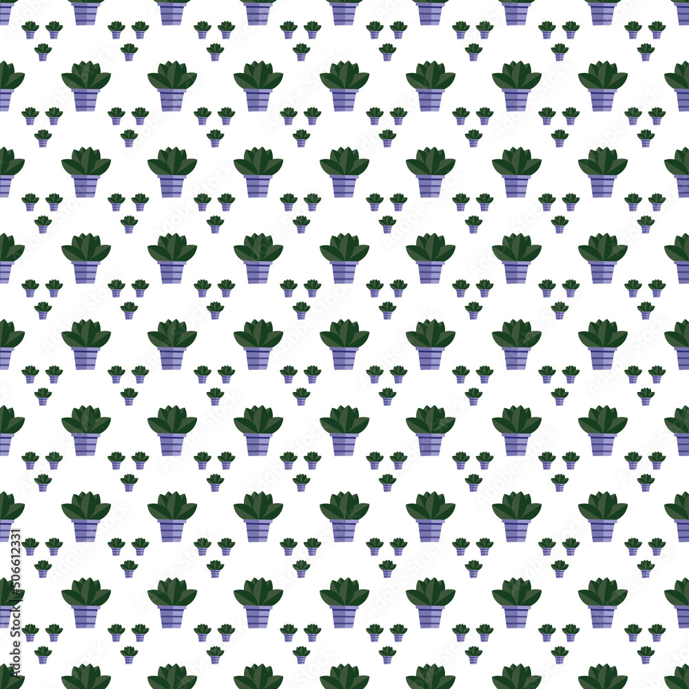 green plant seamless pattern illustration on white background .