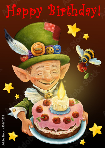 Digital greeting card with gnome