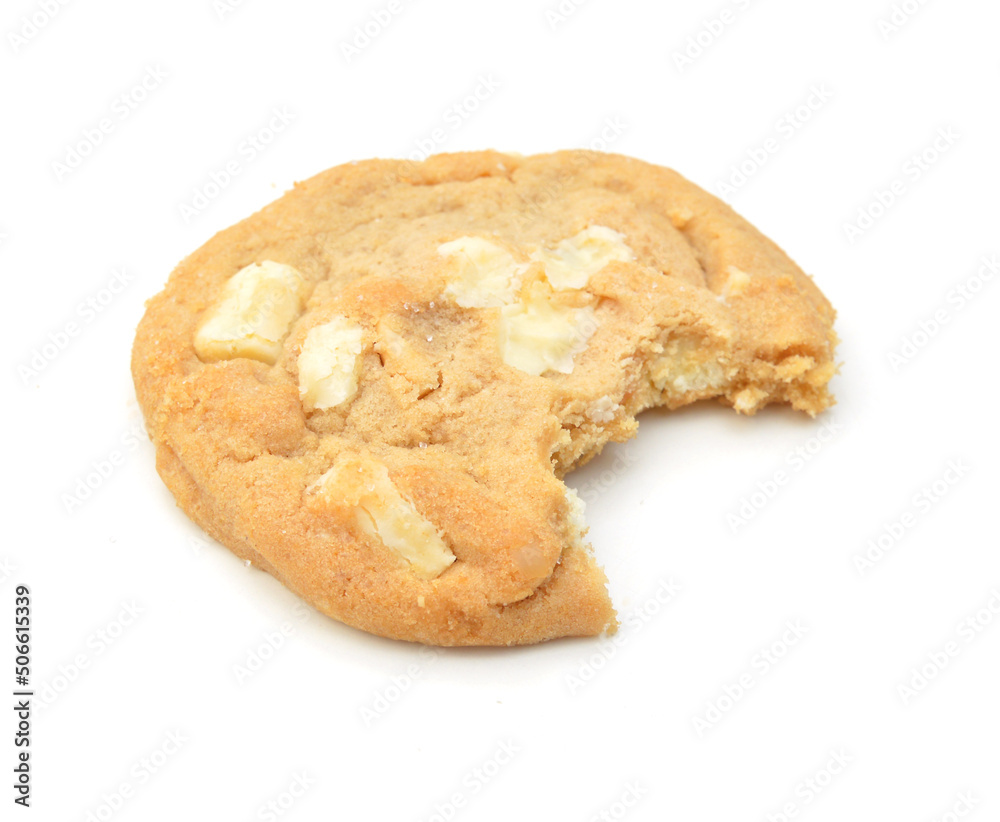 Small stack of macadamia nut and white chocolate cookies. Small stack of macadamia nut and white chocolate cookies.