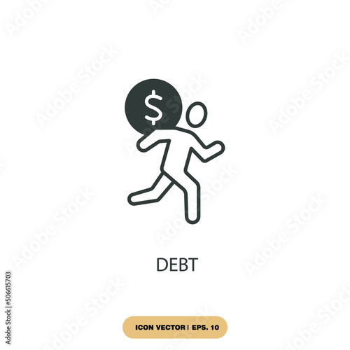 debt icons  symbol vector elements for infographic web