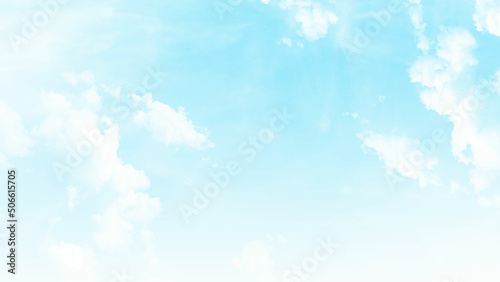 Watercolor illustration of blue sky.