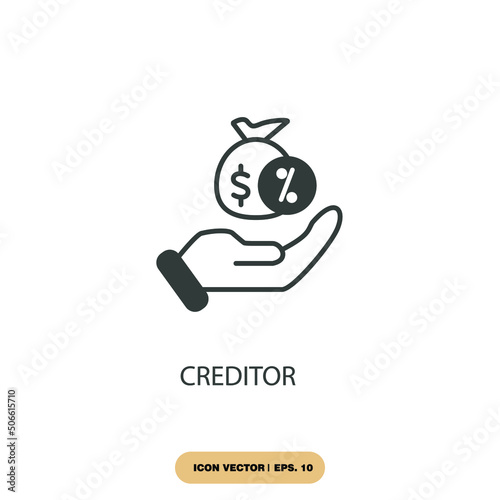 creditor icons  symbol vector elements for infographic web