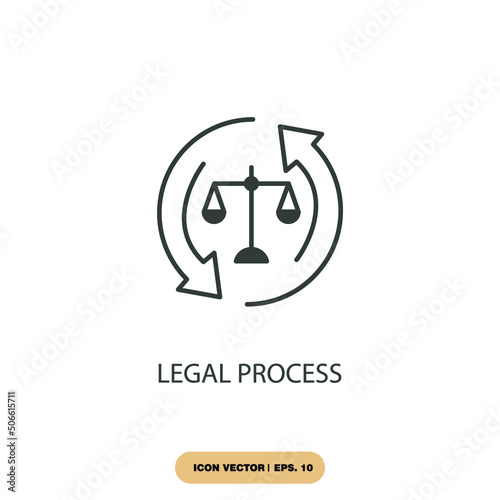 legal process icons  symbol vector elements for infographic web