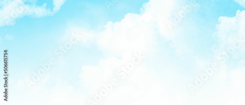 Watercolor sky and clouds background