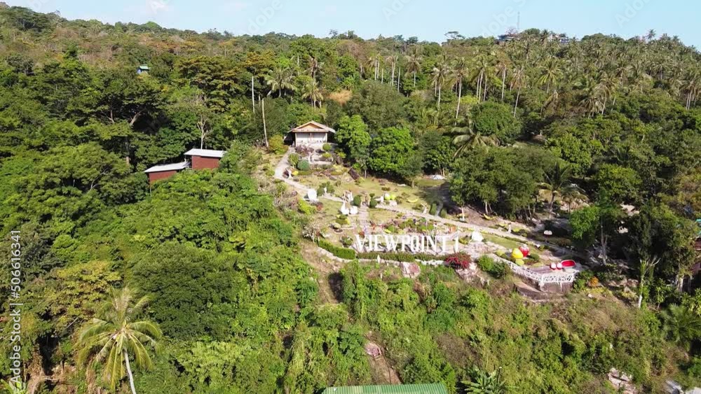 Aerial view of Phi Phi Don landscape on a sunny day from Viewpoint 1, Thailand