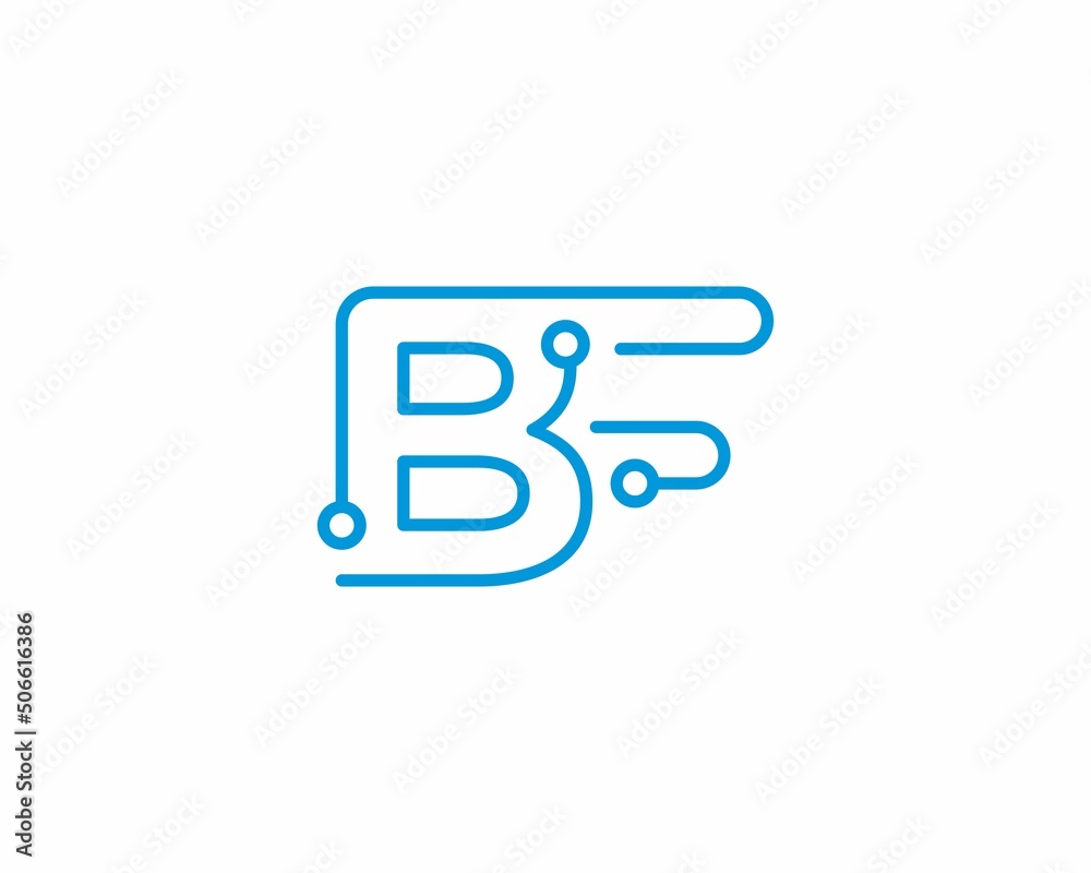 Abstract Letters BF Logo Design Template 001 Abstract Letters BF Logo Design Template 001