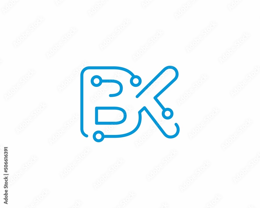 Abstract Letters BK Logo Design Template 001 Abstract Letters BK Logo Design Template 001
