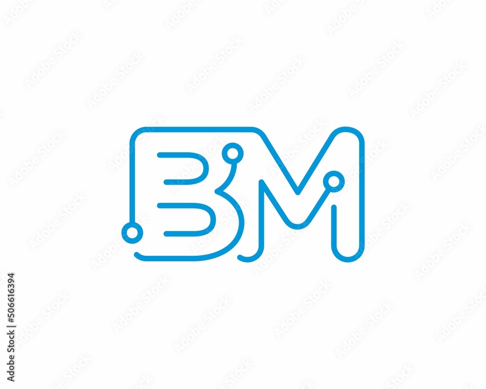 Abstract Letters BM Logo Design Template 001 Abstract Letters BM Logo Design Template 001