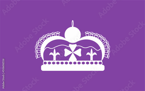 Banner the Queens Platinum Jubilee, 1952-2022. Vector illustration of the crown of about 70 years of service. Design, covers, stickers, social networks, medals, badges, flyers, postcards, posters.