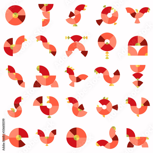 Set of Tangram Puzzle. Tangram Circle.