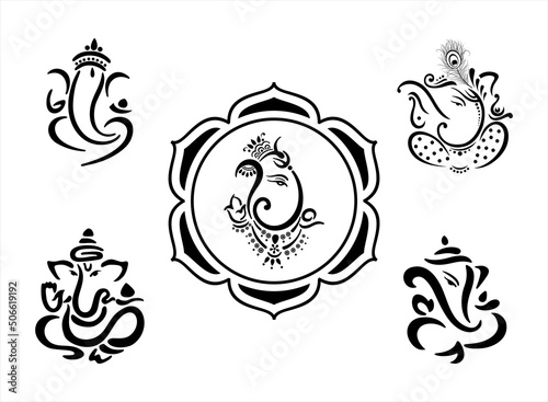 Ganesha, Aum, Hindu wedding card, Diwali, India	