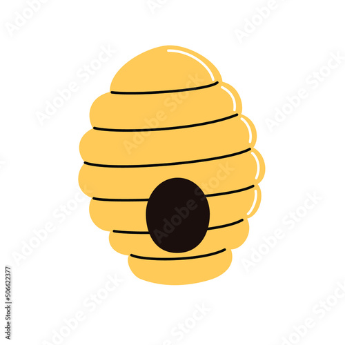 Nest or bubbles of wild bees isolated on white background. Vector cartoon illustration.