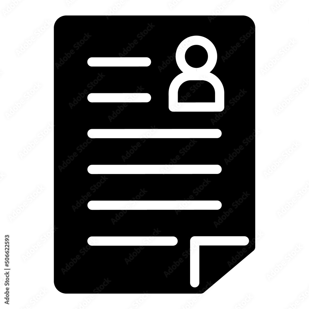 Document Glyph Flat Icon Isolated On White Background Document Glyph Flat Icon Isolated On White Background
