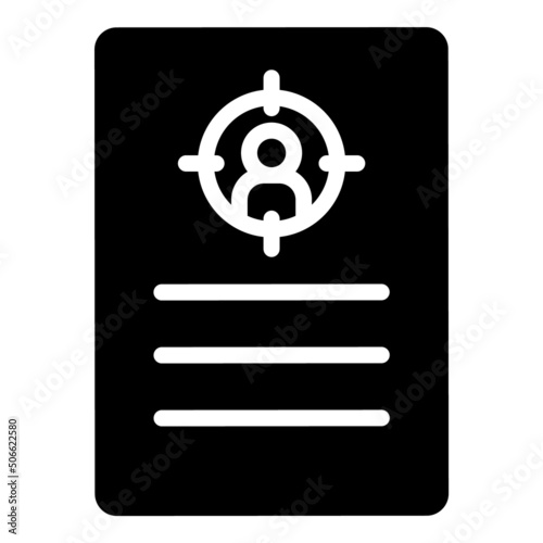 Document Glyph Flat Icon Isolated On White Background