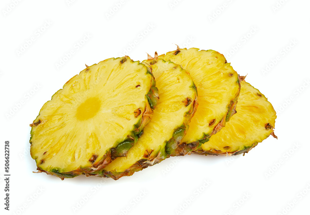 sliced pineapple isolated on white background sliced pineapple isolated on white background