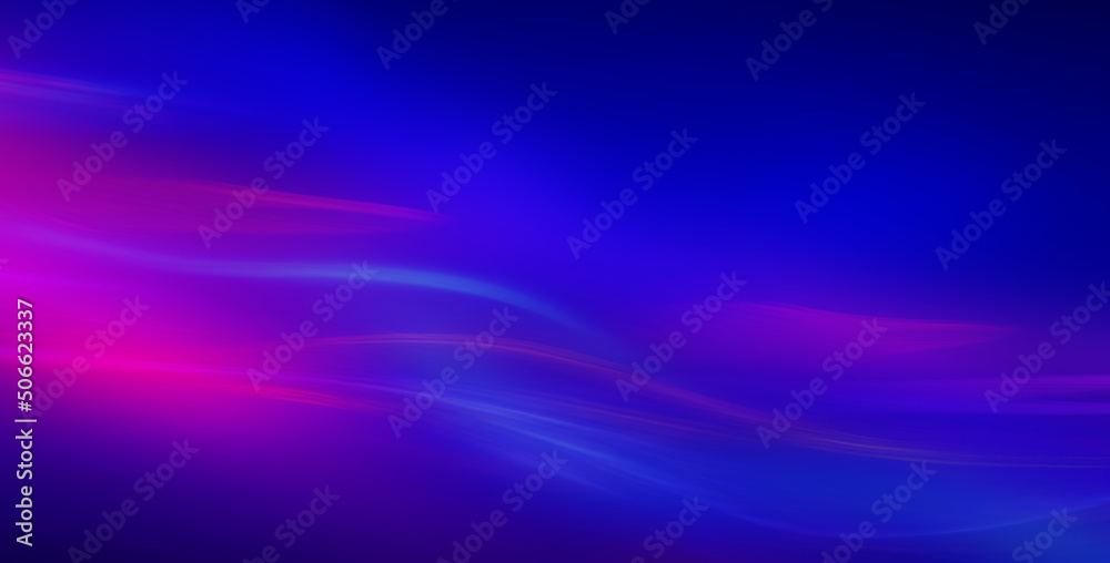 Dark abstract futuristic background. Neon glow, laser shapes, lines. Gradient blurred background.