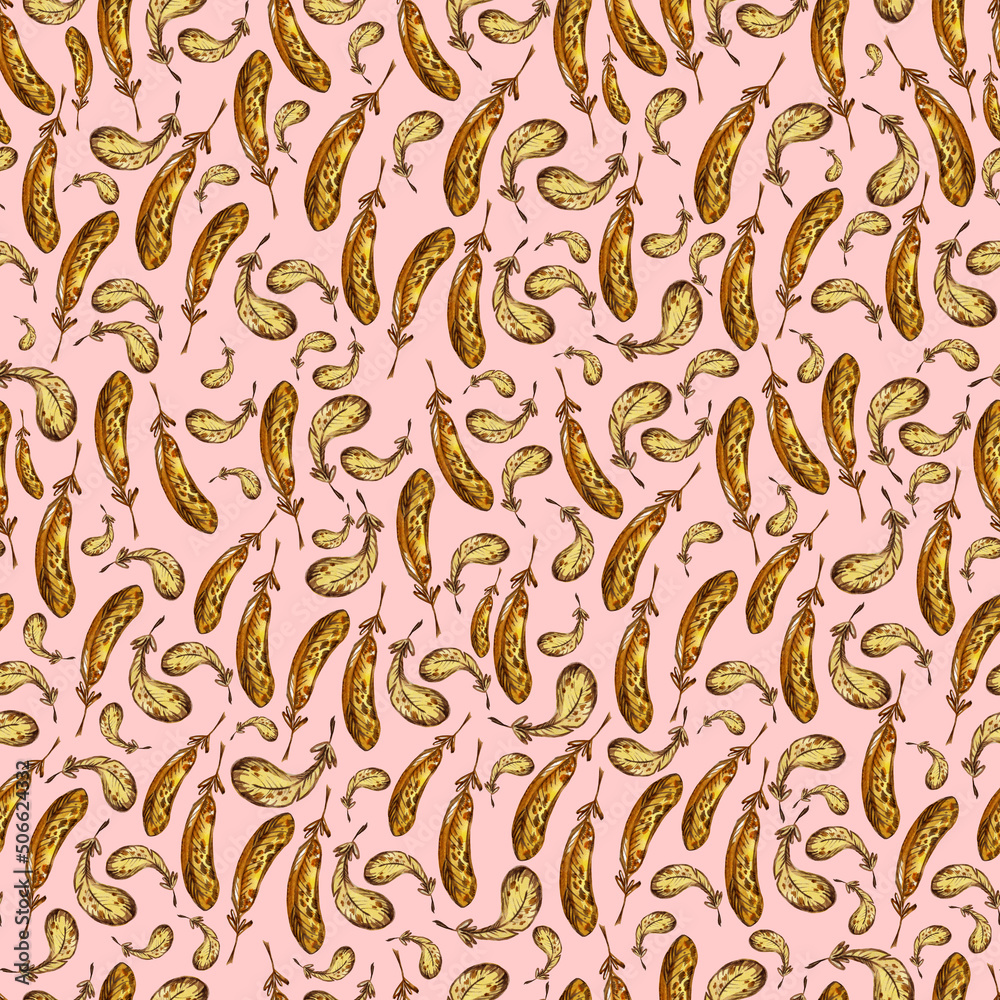 Ðattern yellow abstract feathers Ðattern yellow abstract feathers