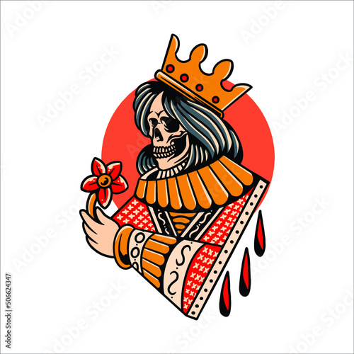 evil queen tattoo vector design
