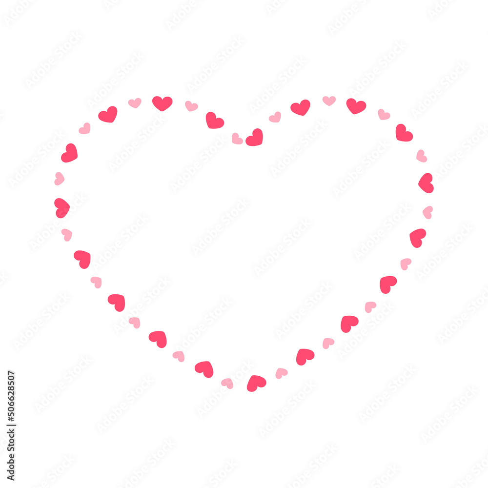 Heart shape frame with heart pattern design. Simple minimal Valentine's Day decorative element.
