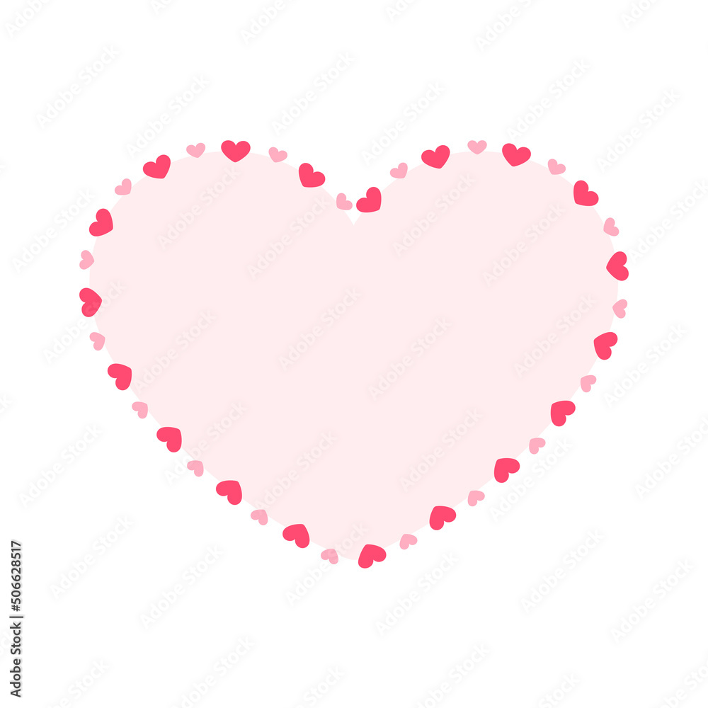 Heart shape frame with heart pattern design. Simple minimal Valentine's Day decorative element.