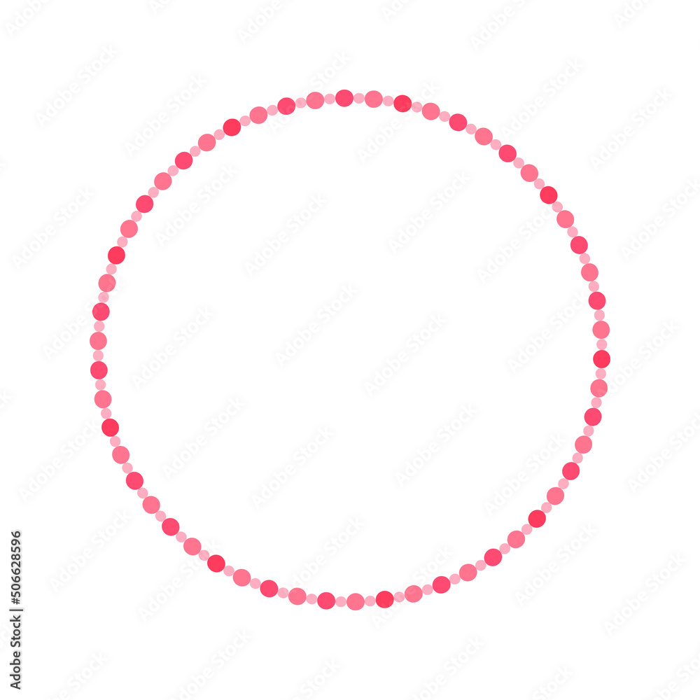 Round pastel frame with polka dot pattern design. Simple minimal Valentine's Day decorative element. Round pastel frame with polka dot pattern design. Simple minimal Valentine's Day decorative element.