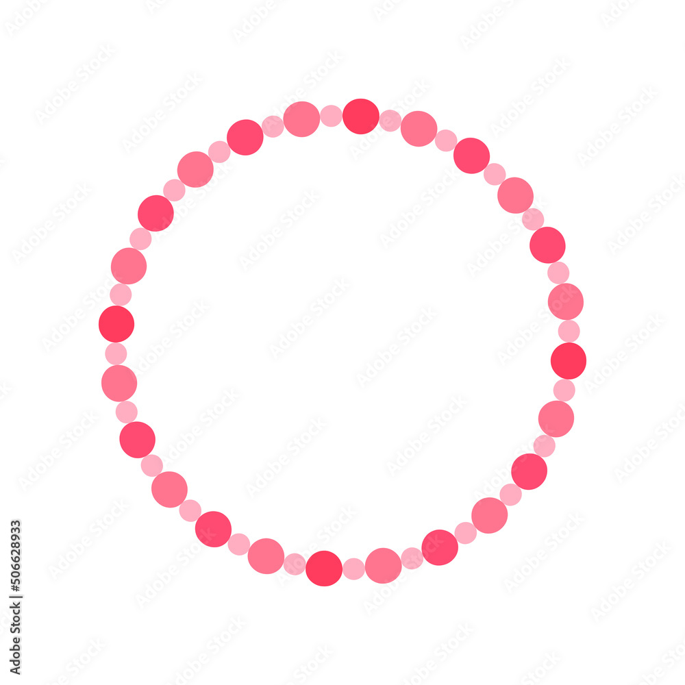Round pastel frame with pink polka dot pattern design. Simple minimal Valentine's Day decorative element. Round pastel frame with pink polka dot pattern design. Simple minimal Valentine's Day decorative element.
