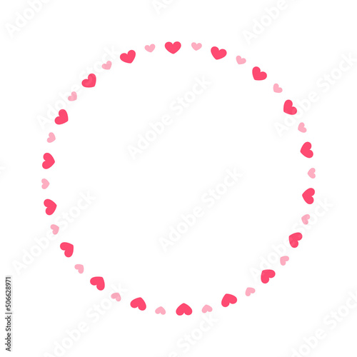Round pastel frame heart pattern design. Simple minimal Valentine's Day decorative element. © Aletheia Shade