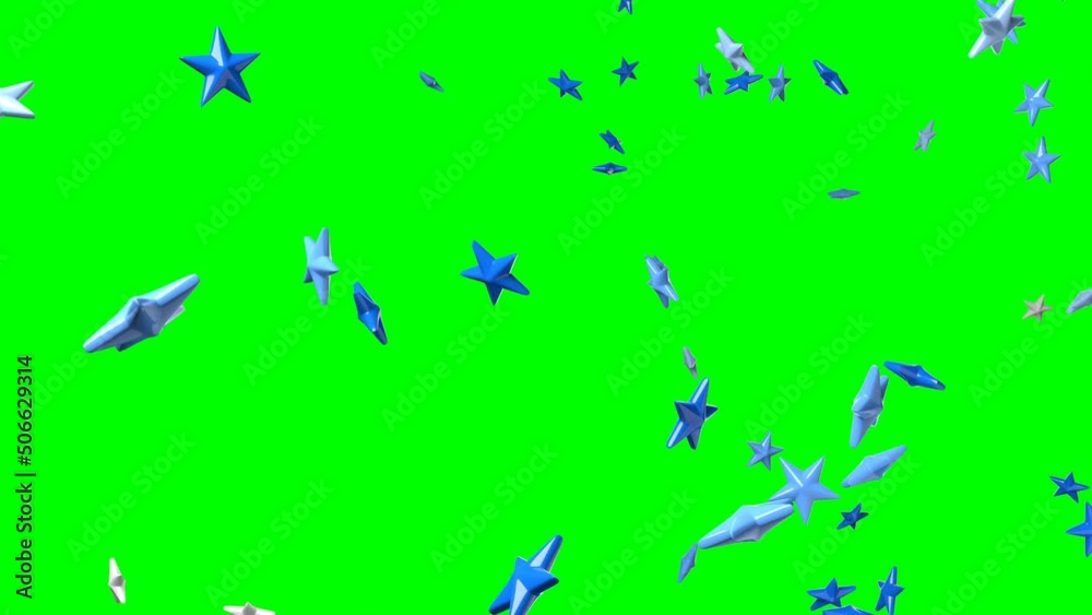 Blue star objects on green chroma key background.
Confetti animation for background. Blue star objects on green chroma key background.
Confetti animation for background.