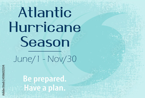 An Atlantic hurricane season sign with grunge texture
