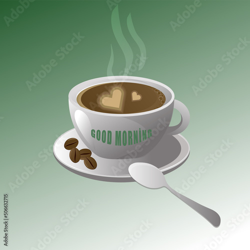 cup of coffee with beans