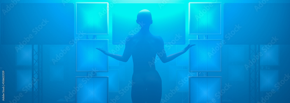 woman in front of several monitors woman in front of several monitors