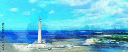 Lighthouse on an island near the sea © Black Morion