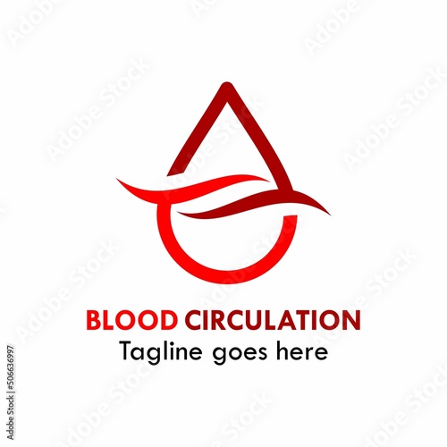 Blood circulation design logo template illustration