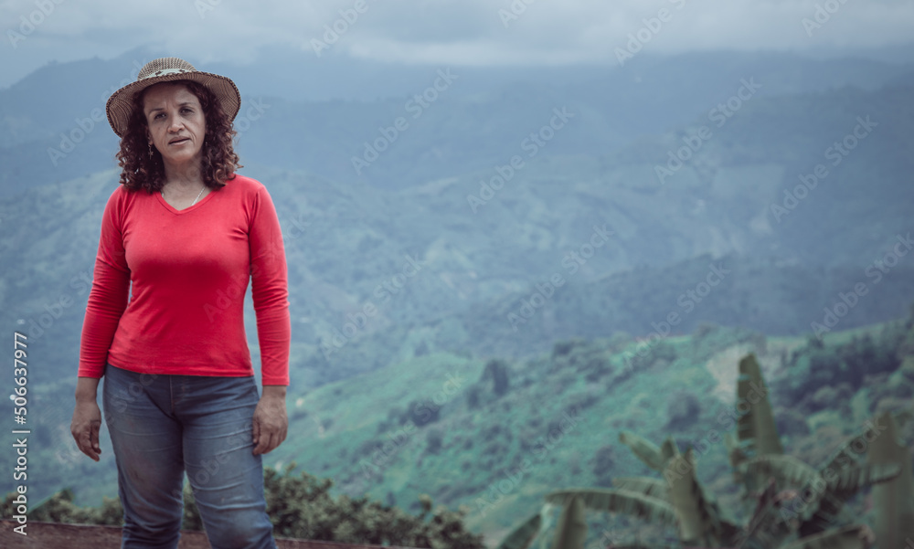 Naklejka premium Female cafe worker