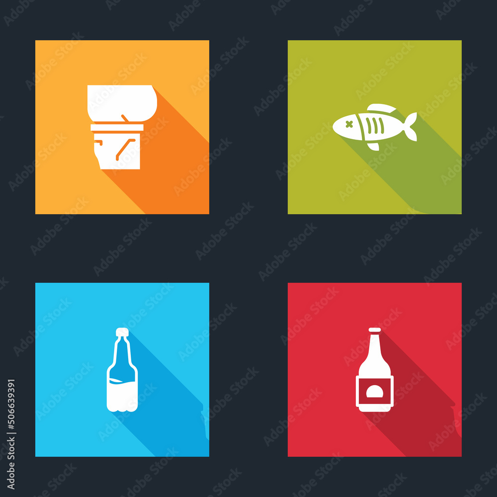 Set Beer belly, Dried fish, Plastic beer bottle and icon. Vector Set Beer belly, Dried fish, Plastic beer bottle and icon. Vector