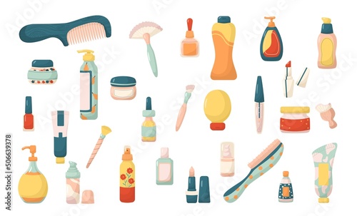 Set of assorted beauty products