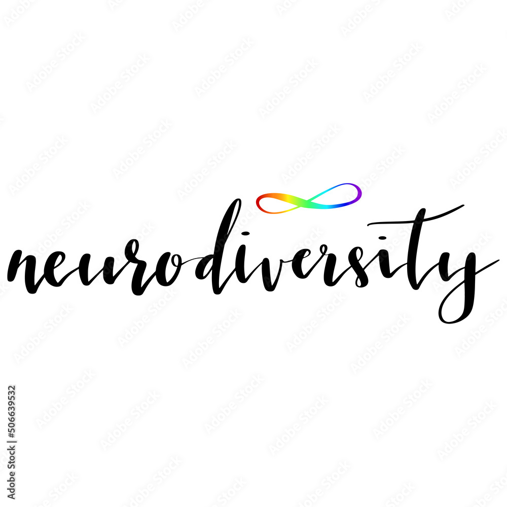Fototapeta premium Neurodiversity hand lettering vector illustration