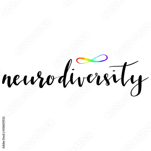 Neurodiversity hand lettering vector illustration