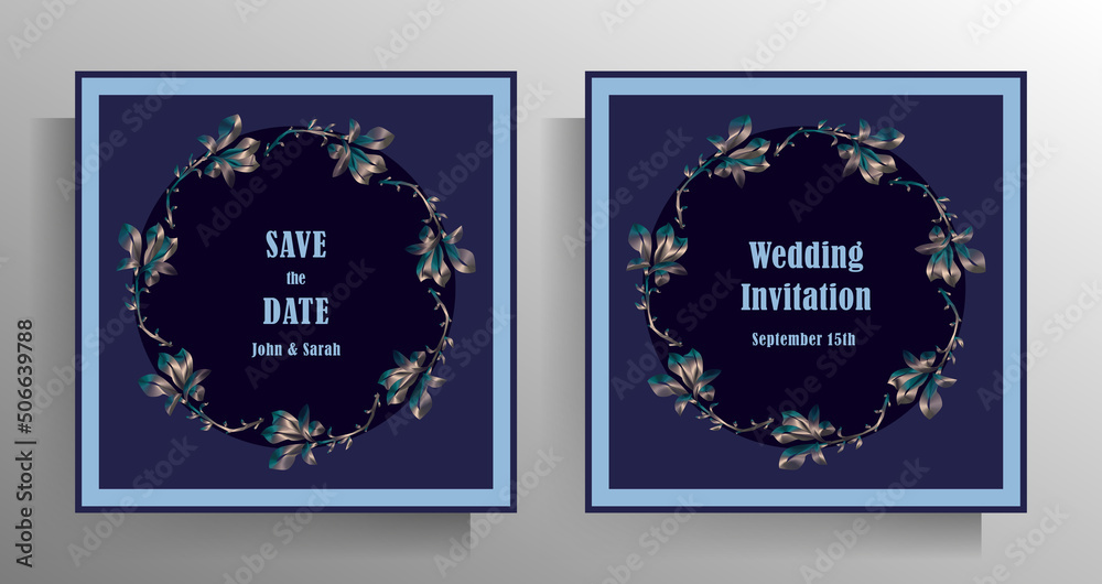 Obraz premium Wedding design set of vector templates.