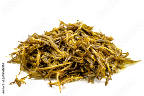 Mountain thyme with sauce. Natural olive oil thyme for breakfast on isolated white background. Healthy food. close up