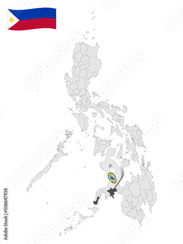 Location Province of Zamboanga del Sur on map Philippines. 3d location sign  of  Zamboanga del Sur. Quality map with  provinces of  Philippines for your design. Vector illustration. EPS10. photo