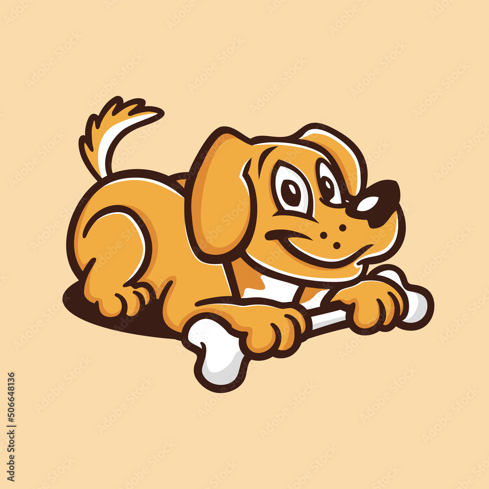 Fototapeta premium Mascot Character Cute Puppy Logo Design Vector Illustration Template Idea