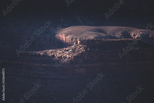 Shadow Begins In Engulf A Butte In The Grand Canyon