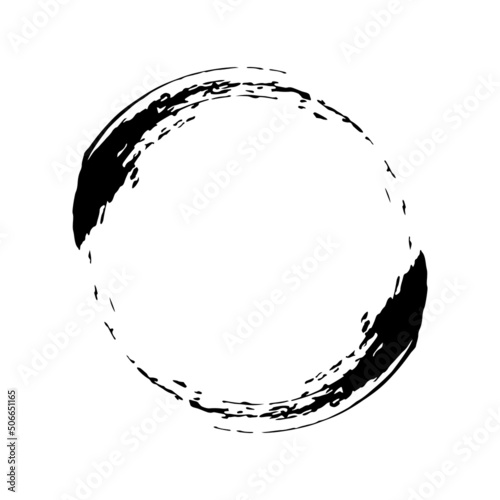 Simple abstract symbol of zen with brush stroke. Lucky, balance.