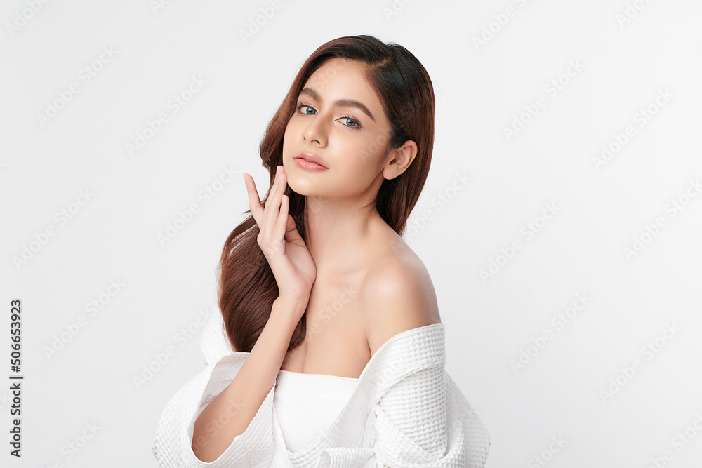 Beautiful young asian woman with clean fresh skin on white background, Face care, Facial treatment, Cosmetology, beauty and spa, Asian women portrait. Beautiful young asian woman with clean fresh skin on white background, Face care, Facial treatment, Cosmetology, beauty and spa, Asian women portrait.