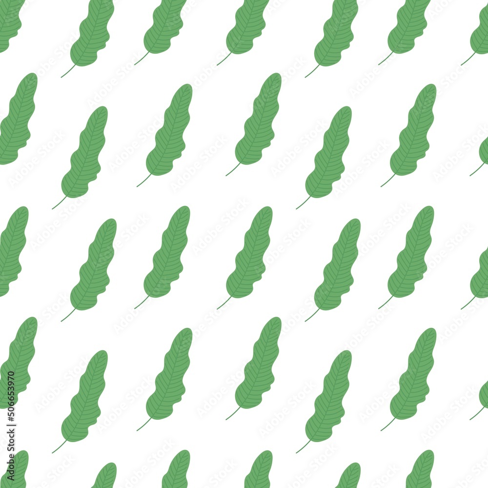 Seamless summer pattern of tropical leaves. Flat vector illustration Seamless summer pattern of tropical leaves. Flat vector illustration