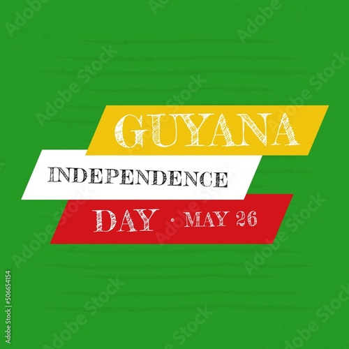 Illustration of guyana independence day text and may 26, copy space