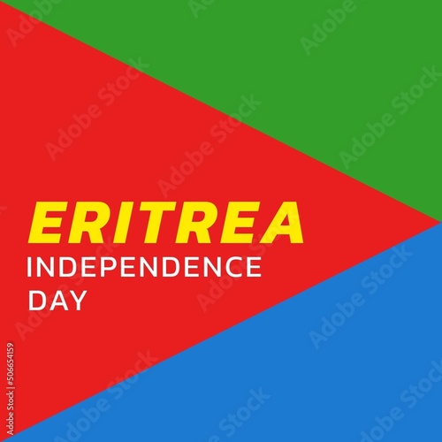 Illustration of eritrea independence day text on flag, copy space