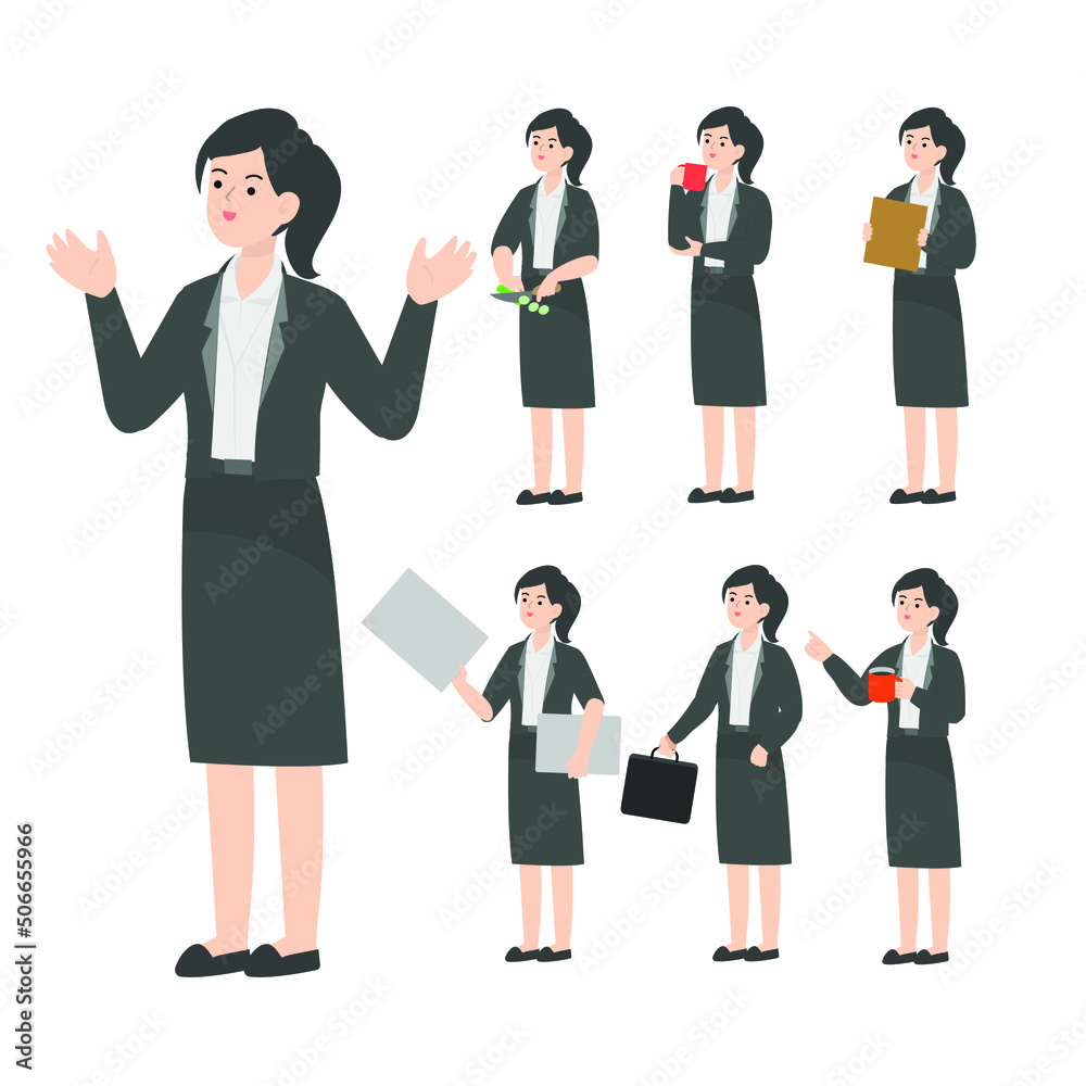Secretary character design presenting cartoon Secretary character design presenting cartoon